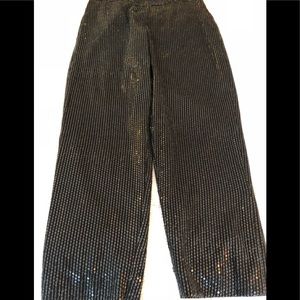 Beaded Wide leg cropped dress pants